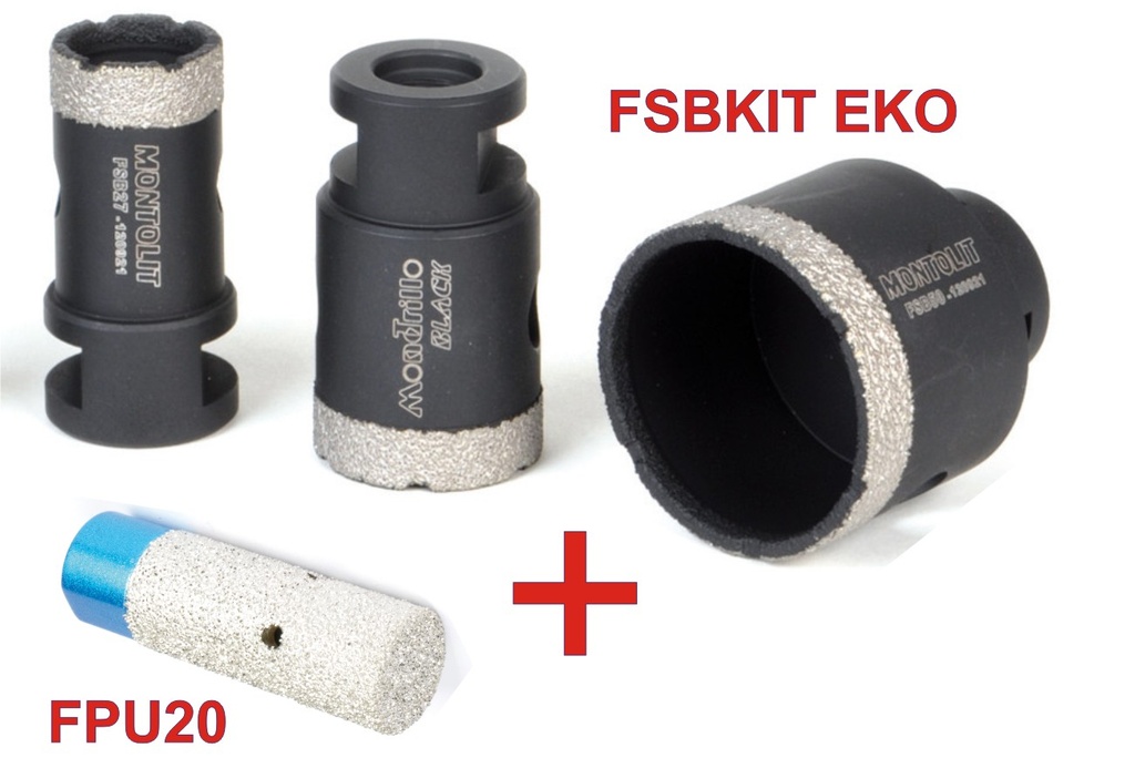 FSBKIT+FPU20, diamantové frézy + fréza na zvětšování otvorů